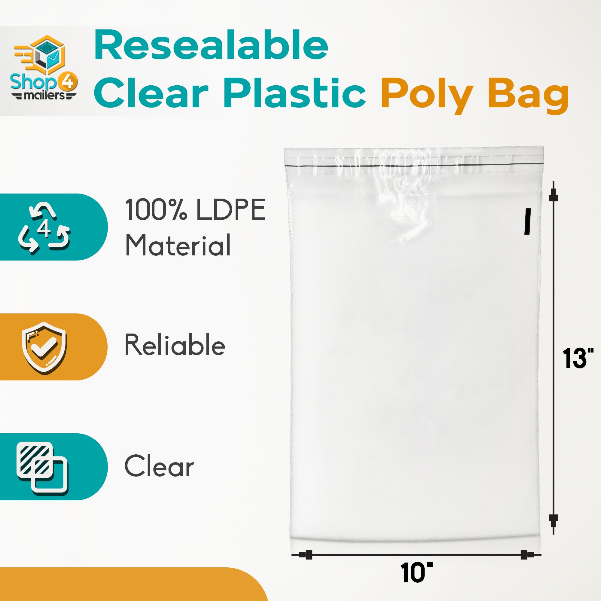 Eco Friendly Clear Bags, 85 count M size (85 pcs 10x 13 inches), Self Seal  Cello Frosted Resealable Compostable Shipping Clothing bag for Packaging